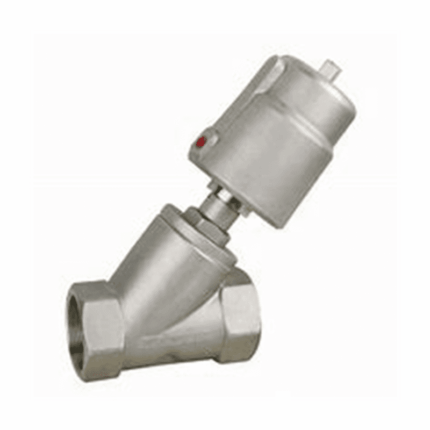 "1 Pneumatic Stainless Steel Angle Seat Threaded End Valve