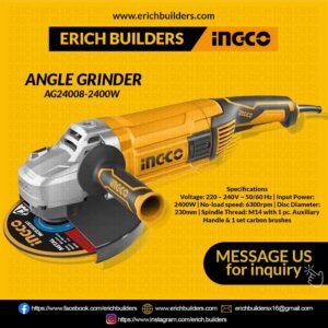 INGCO Power Tools Angle grinder AG24008صاروخ 9"2400وات