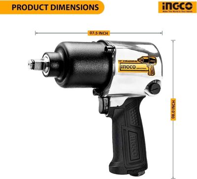 INGCO Air Impact Wrench 1/2" Drive (AIW12562)دريل هواء 1/2 610nm