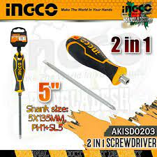 badge2 IN 1 SCREWDRIVER SET -INGCO AKISD0203مفك قالب 5"cr