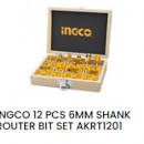 INGCO AKRT1201 12PCS ROUTER BITS SET 6MMطقم بنط الوتر 6م