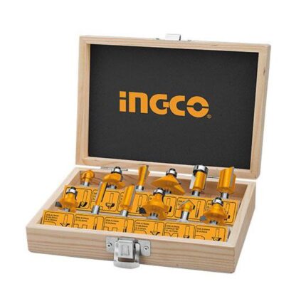 INGCO AKRT1201 12PCS ROUTER BITS SET 6MM<p/>طقم بنط الوتر 8م