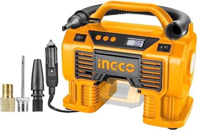 Ingco CACLI2002 Lithium-ion Cordless Air Compressor 20V, 11barكمبروسر سيارة 20فولت بدون بطارية