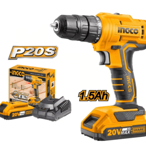 Ingco CDLI20011 20V Cordless Li-Ion Cordless Drill 20V SSشنيور شحن 20فولت+ بطارية ليثيوم 1.5امبير سليكت