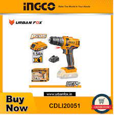 INGCO CDLI20051 LITHIUM-ION CORDLESS DRILLشنيور شحن 20فولت +بطارية ليثيوم 1.5امبير سليكت