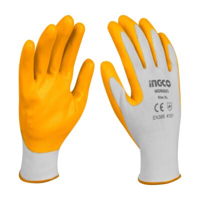 INGCO Nitrile Gloves HGNG01, Anti-Skid Safety Work Gloves For Field Work (1 Pair)جوانتى حرارى