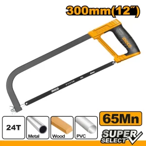 "INGCO Hacksaw, 12 inch, Rubber Hand, HHFS3068منشار حدادى 12"" يد كاوتشة سليكت"