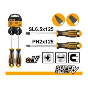 "Set Screwdriver hksd0248, Brand INGCOطقم مفك كاوتشة5""2قطعة crv سليكت"