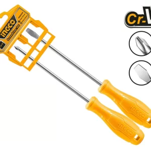 Ingco 2 Pcs screwdriver set HKSD0258طقم مفك عظم 5" 2قطعة c