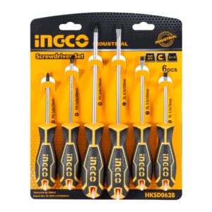 INGCO 6 Pcs screwdriver set HKSD0628طقم مفك كاوتشة6قطع crv