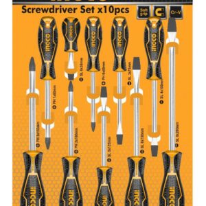 "Ingco HKSD1028 10pcs Screwdriver Setطقم مفك كاوتشة 10قطع c"