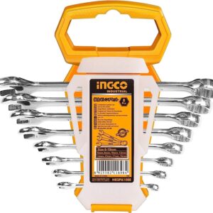 INGCO 8 PCS Combination Spanner Set 6-19mm HKSPA1088طقم مفتاح ناحية نيكل 8قطع