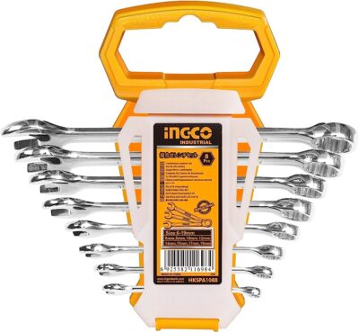 INGCO 8 PCS Combination Spanner Set 6-19mm HKSPA1088طقم مفتاح ناحية نيكل 8قطع