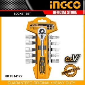 Ingco 1/4 Socket 12PCS/SET HKTS14122طقم لقمة سستيم crv"1/4