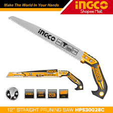 Ingco HPS30028C 12" Straight Pruning Saw Hand Pruner for Tree Branch Cutting _Hمنشار تقليم 12"