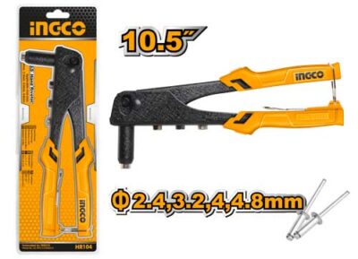 Mild Steel INGCO HR104 Hand Riveter, Size: 10.5 Inchبنسة برشام 10.5"