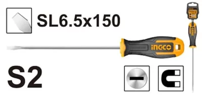 INGCO Slotted Screwdriver HS686150 | 6.0mm |150mmمفك كاوتشة6"عادة