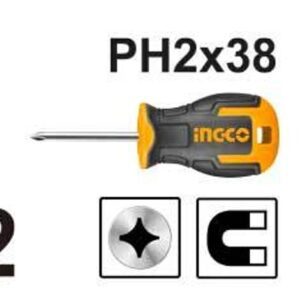 Ingco HS68PH2038 Philips Stubby Screwdriver (PH2)مفك دقرم صليبة