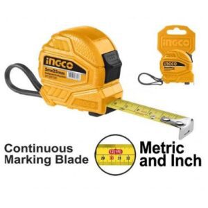 "INGCO STEEL MEASURING TAPE 5M/16FT 25MM BLADE HSMT26525متر بالستيك 5*25م فرامل"