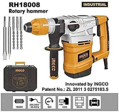 inGCO RH18008 Rotary Hammer 1800W 36mmهلتى 1800واتهلتى 1800وات