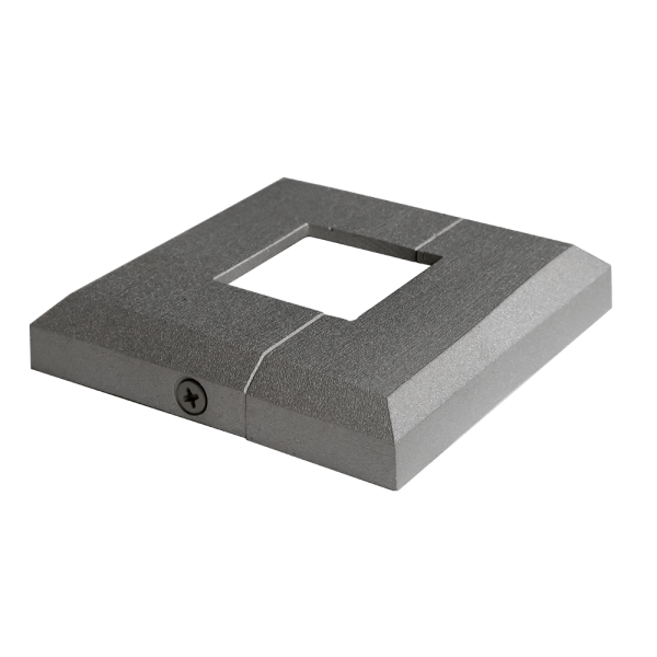 This modern, low-profile two piece split shoe for 1″ or 1-1/2″ square balusters, pickets and posts wraps around the base of a square bar and is a great way to finish off or retrofit a contemporary railing or fence project. Cover up drill holes, mismatched concrete or caulking, or base plates up to 3-1/4″, all without uninstalling or disassembling the project. All you need is a screwdriver! Retrofit an existing railing or fence without taking it apart, indoors or outdoors Cover up drill holes, caulking, or base plates Meet your client’s changing expectations, even after the job is nearly done Secured with two stainless steel set screws so it won’t come apart