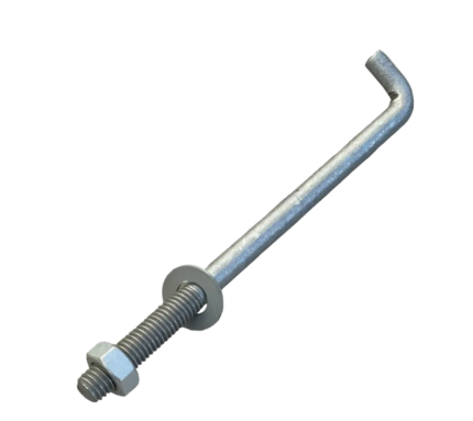 Steel Threaded Rod L 24 mm*60CM   -<p/> جاويط (تيش) 24مم *60 سم حديد تثبيت لخرسانة  حرف L مع صامولة والوردة 125
